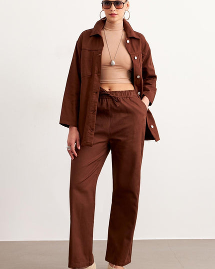 Gabardinenhosen mit elastischer Taille