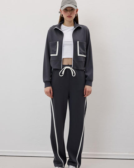 Damen‑Zipjacke mit Kontraststreifen