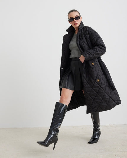 Steppmantel mit Gürtel